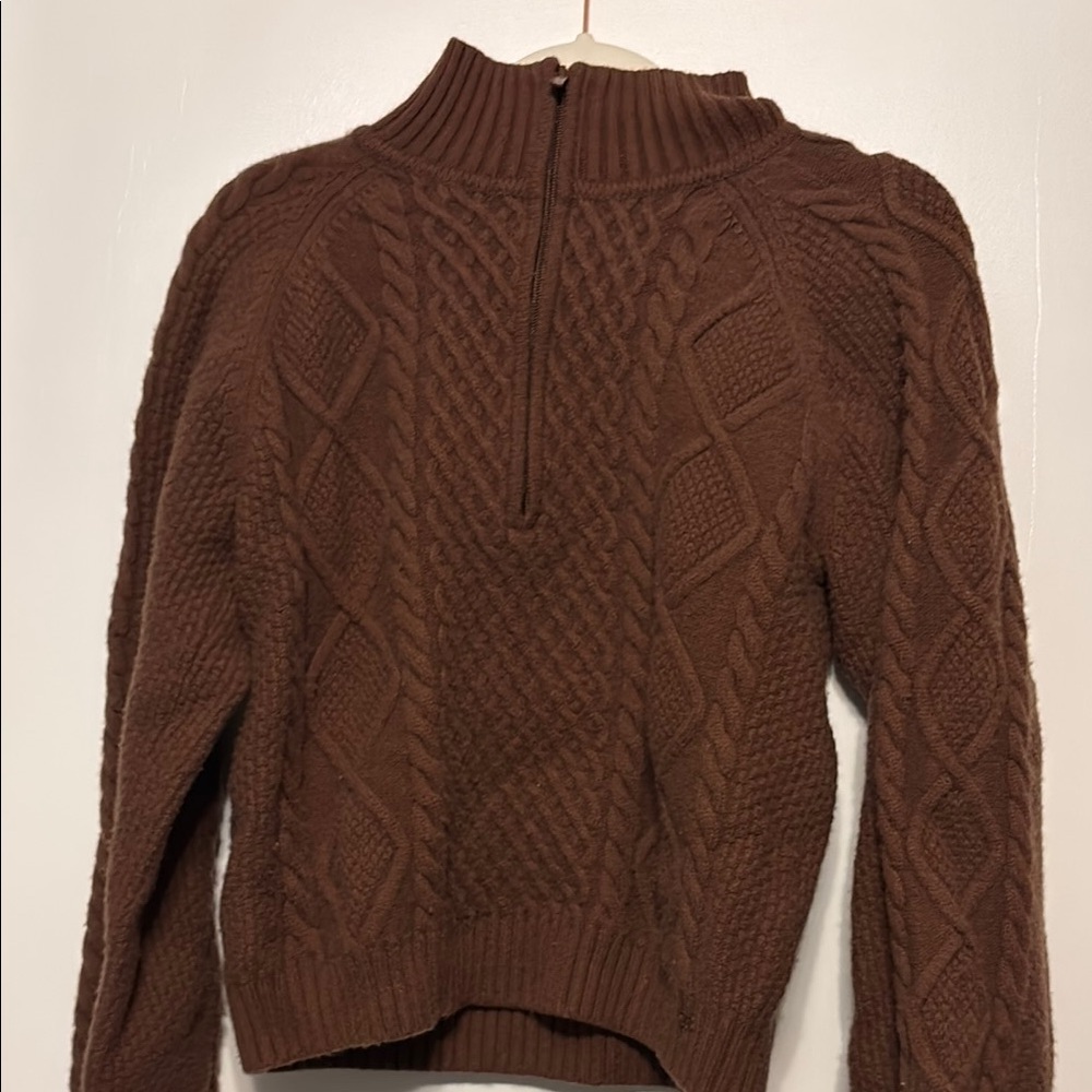 Aritzia Brown Cable Knit Women's Sweater
